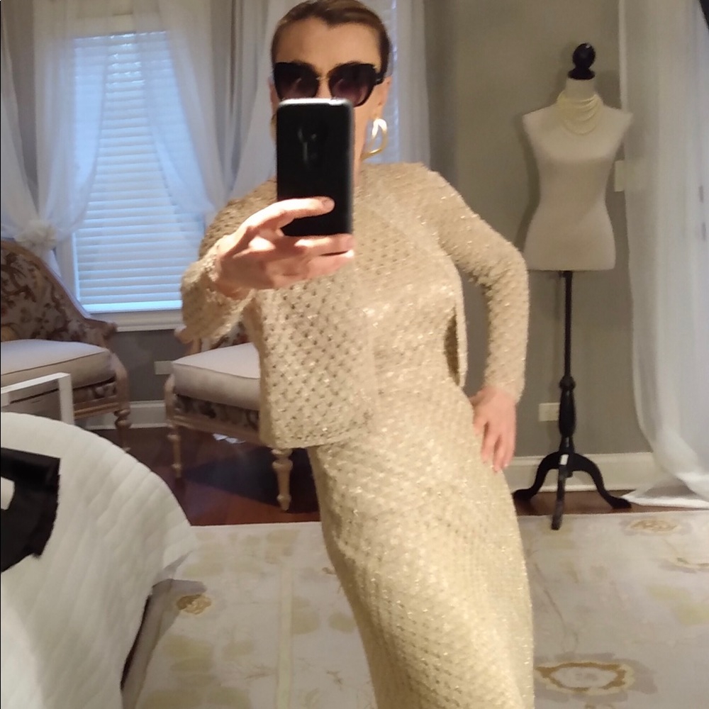 Carmen Marc Valvo evening dress set